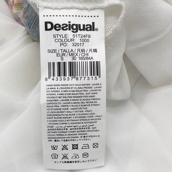 Desigual Womens Top Small Long Sleeve Boho Festival Mandala Sheer Back Artsy‎ - Picture 11 of 14